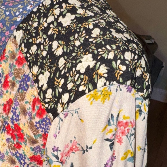 NATURAL LIFE - ESME Floral Patchwork Long Sleeve Shirt Dress - Size XL - NWOT - Picture 9 of 9